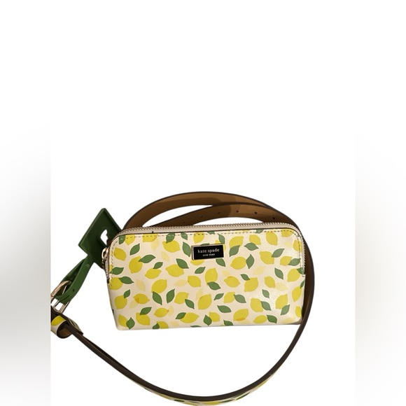NWT Kate Spade New York Leather Zip Top Leather Belt Bag Lemon Toss Size L/XL - Picture 3 of 4